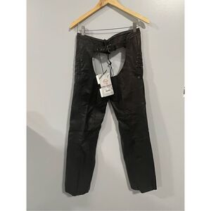 Milwaukee Womens Lightweight Hip Set Chaps W/Lace & Grommet Black Size XS NWT